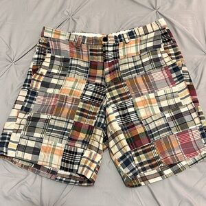 GARRET SCOTT Flat Front Madras Plaid Shorts - Size 34